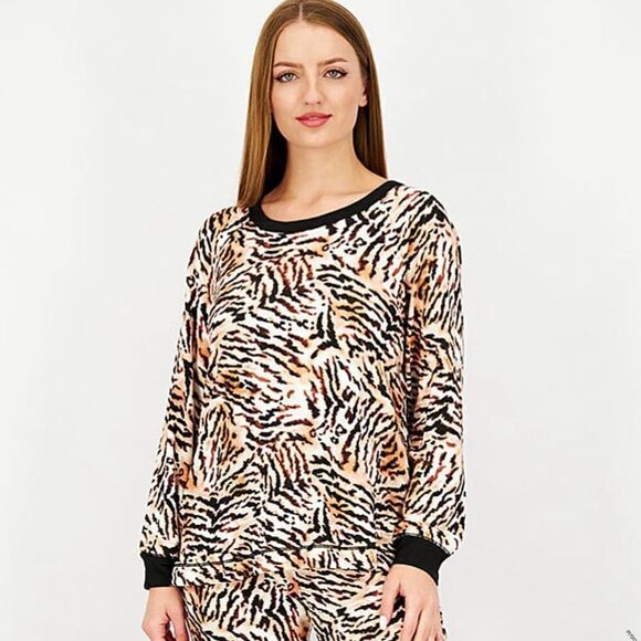 Anne Klein Animal Print Tiger Print Pajama Top Medium NEW - Picture 1 of 9